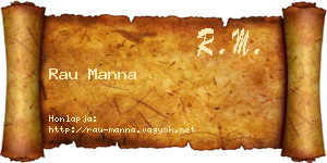 Rau Manna névjegykártya